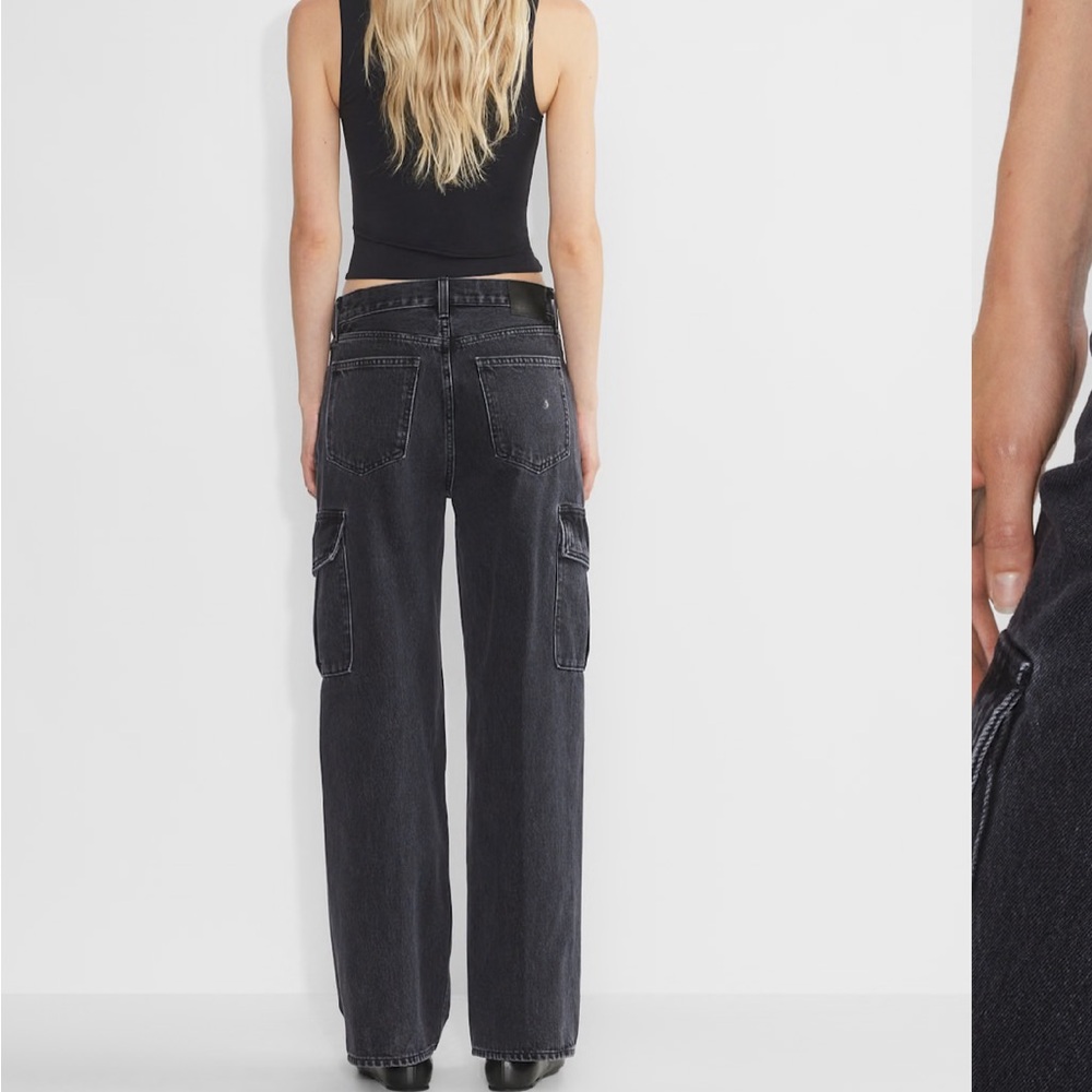 Women's Black Cargo Jeans - Picture 3 of 7